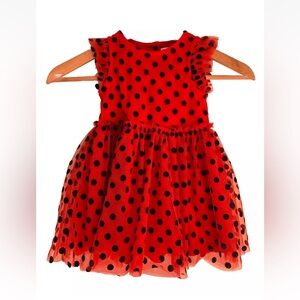Epic Threads Baby Toddler Flocked Tulle Dress Ladybug Dots Size 2T